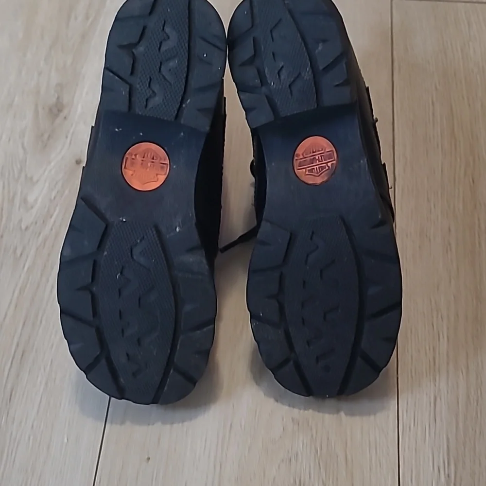 Harley-Davidson Kids Black and Yellow Flame Boots Size 5.5
